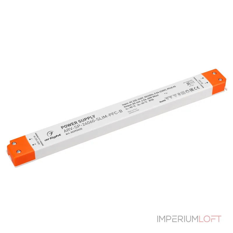 Arlight Блок питания ARV-SP-24060-SLIM-PFC-B 24В 2.5A 60Вт IP20 022924(3) от ImperiumLoft Arlight Блок питания ARV-SP-24060-SLIM-PFC-B 24В 2.5A 60Вт IP20 022924(3) от ImperiumLoft