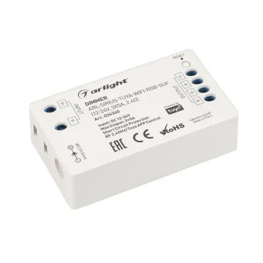 Arlight Диммер ARL-SIRIUS-TUYA-WIFI-RGB-SUF 12-24В 3x5A 2.4G IP20 036360 Arlight Диммер ARL-SIRIUS-TUYA-WIFI-RGB-SUF 12-24В 3x5A 2.4G IP20 036360