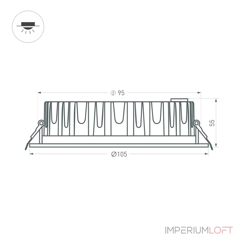 Светильник MS-MIST-BUILT-R105-9Вт Warm3000 WH 110 deg 230В Arlight IP54 041614 от ImperiumLoft