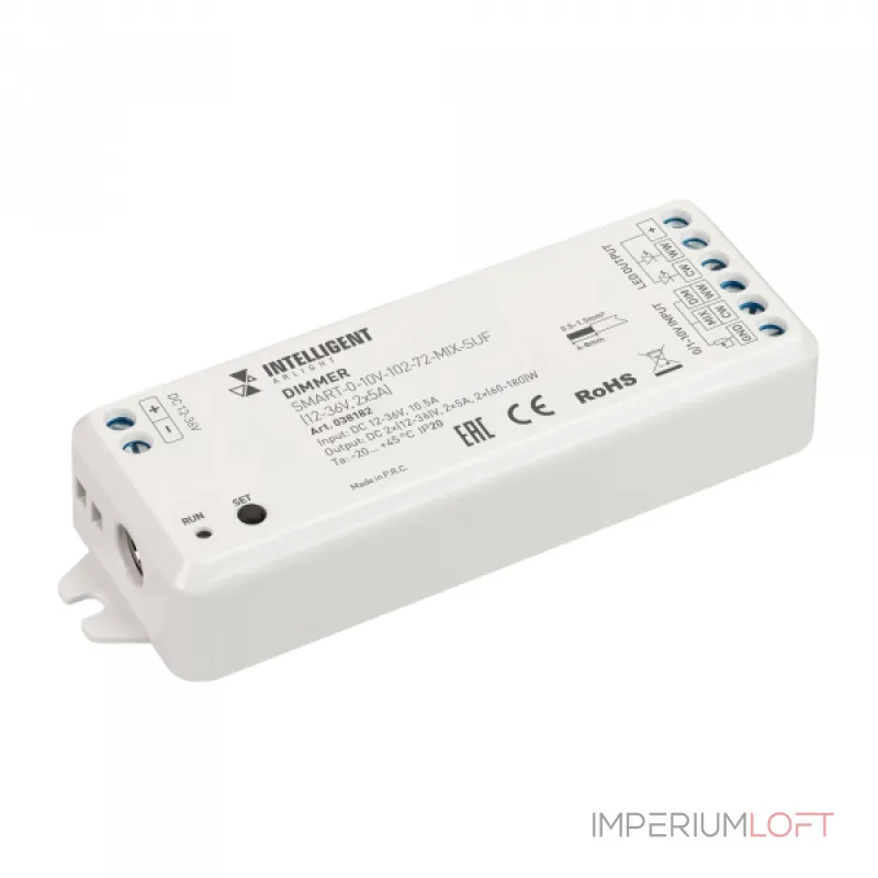 Arlight INTELLIGENT ARLIGHT Диммер SMART-0-10В-102-72-MIX-SUF 12-36В 2x5A IARL IP20 038182 от ImperiumLoft Arlight INTELLIGENT ARLIGHT Диммер SMART-0-10В-102-72-MIX-SUF 12-36В 2x5A IARL IP20 038182 от ImperiumLoft