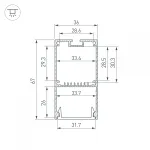 Профиль LINE-S-3667-3000 BLACK Arlight Алюминий 042903 от ImperiumLoft