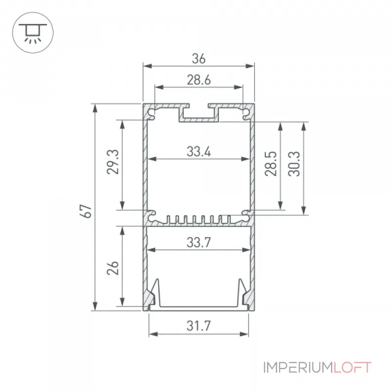 Профиль LINE-S-3667-3000 BLACK Arlight Алюминий 042903 от ImperiumLoft Профиль LINE-S-3667-3000 BLACK Arlight Алюминий 042903 от ImperiumLoft