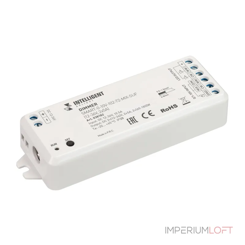 Arlight INTELLIGENT ARLIGHT Диммер SMART-0-10В-102-72-MIX-SUF 12-36В 2x5A IARL IP20 038182 от ImperiumLoft Arlight INTELLIGENT ARLIGHT Диммер SMART-0-10В-102-72-MIX-SUF 12-36В 2x5A IARL IP20 038182 от ImperiumLoft
