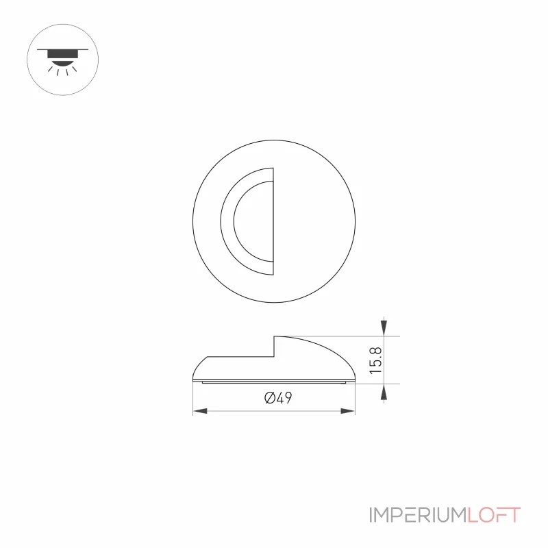 Arlight Накладка ART-DECK-CAP-LID-R50 WH Металл 035760 от ImperiumLoft Arlight Накладка ART-DECK-CAP-LID-R50 WH Металл 035760 от ImperiumLoft
