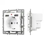 Arlight Механизм розетки с USB зарядкой SCT-MUAA-PL-WH 250В 16A 043733 от ImperiumLoft
