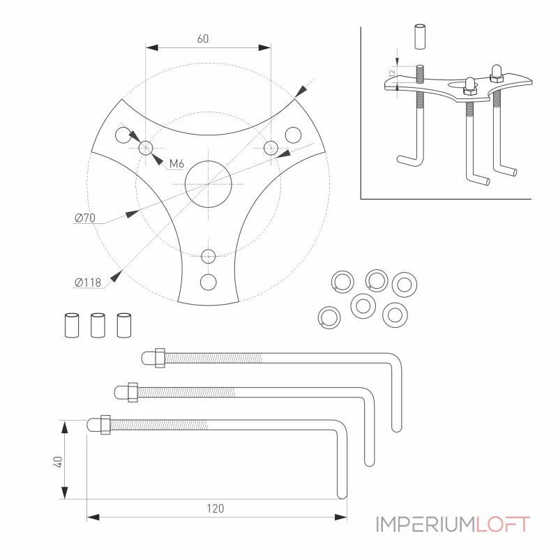 Светильник LGD-STEM-BOLL-H500-10Вт Warm3000 BK 185 deg 230В Arlight IP65 046612 от ImperiumLoft