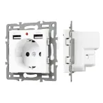Arlight Механизм розетки с USB зарядкой SCT-MUAA-PL-WH 250В 16A 043733 от ImperiumLoft