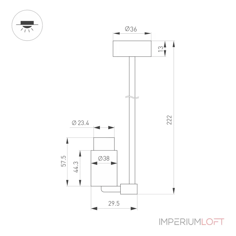 Arlight Светильник ART-NEMO-SURFACE-ZOOM-L205-R29.5-2Вт Warm3000 BK 15-45 deg 24В IP20 049781 от ImperiumLoft