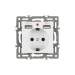 Arlight Механизм розетки с USB зарядкой SCT-MUAA-PL-WH 250В 16A 043733 от ImperiumLoft