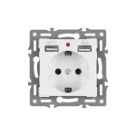 Arlight Механизм розетки с USB зарядкой SCT-MUAA-PL-WH 250В 16A 043733 от ImperiumLoft