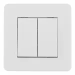 Выключатель двухклавишный с рамкой Arte Milano SET16-1-30-2 white от ImperiumLoft