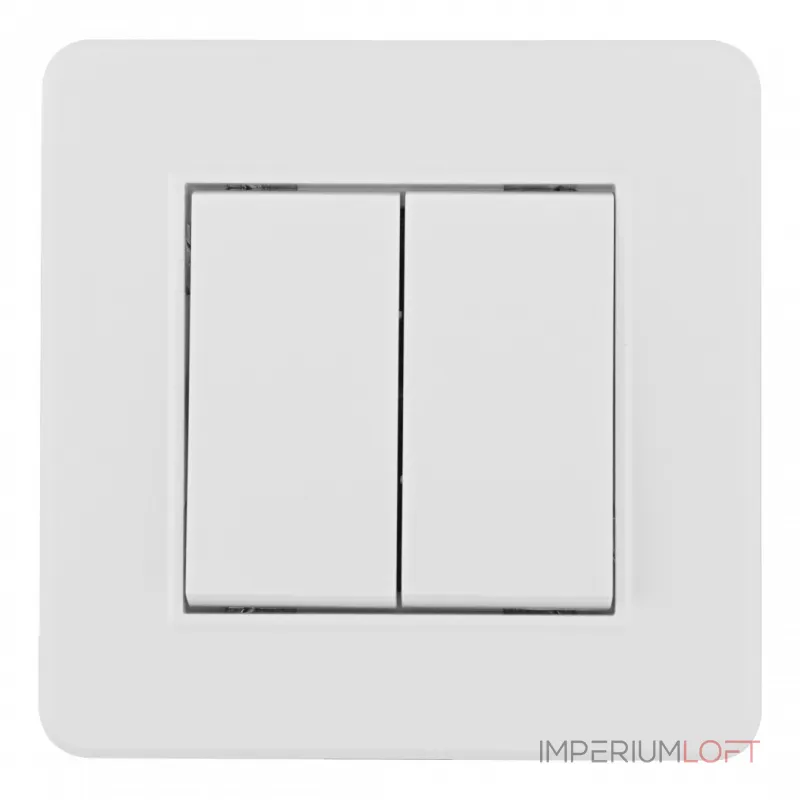 Выключатель двухклавишный с рамкой Arte Milano SET16-1-30-2 white от ImperiumLoft