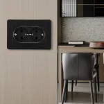 Розетка двойная с заземлением и шторками Arte Milano SET16-double-40-2 black от ImperiumLoft