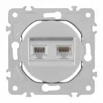 Розетка телефонная RJ11 + интернет RJ45 202.44-1.silver от ImperiumLoft