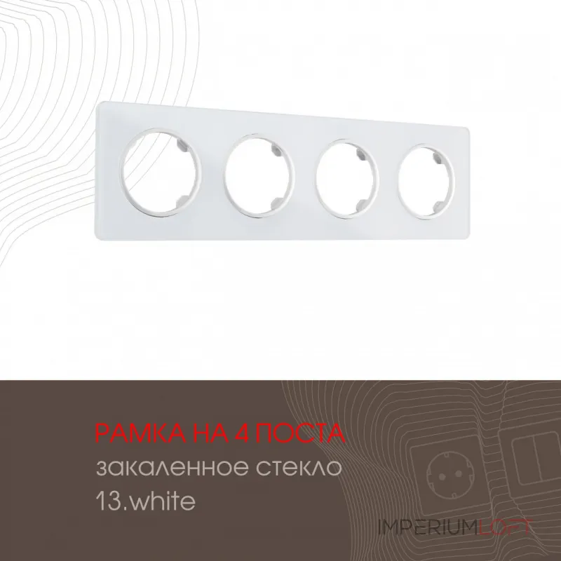 Рамка из закаленного стекла на 4 поста 502.13-4.white от ImperiumLoft