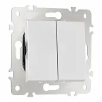 Выключатель двухклавишный проходной (на 2 направления), 10AX 250V 203.32-2.silver от ImperiumLoft