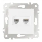 Розетка телефонная RJ11 + интернет RJ45 203.44-1.white от ImperiumLoft