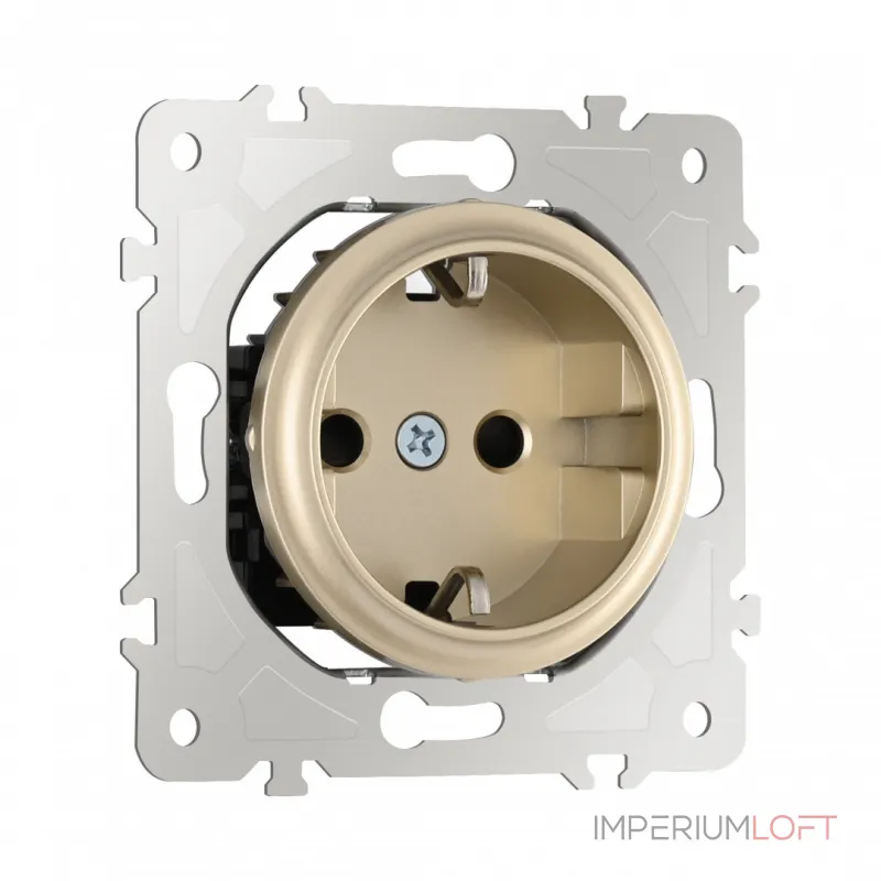 Розетка с заземлением и шторками, 16A 250V 202.40-1.shampan от ImperiumLoft Розетка с заземлением и шторками, 16A 250V 202.40-1.shampan от ImperiumLoft