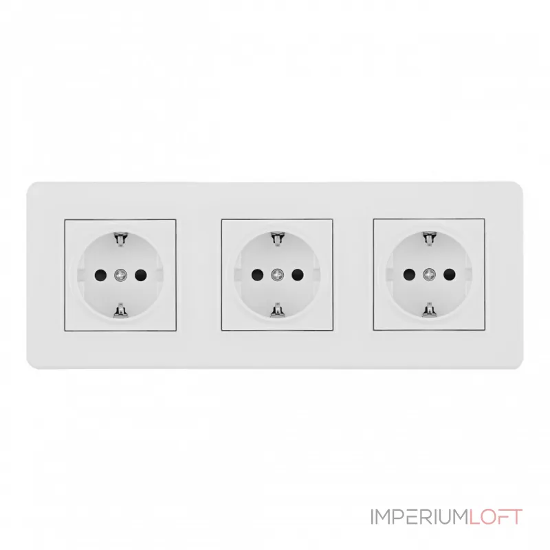 Розетка тройная (трехпостовая) с заземлением и шторками Arte Milano SET16-3-40-1x3 white от ImperiumLoft Розетка тройная (трехпостовая) с заземлением и шторками Arte Milano SET16-3-40-1x3 white от ImperiumLoft