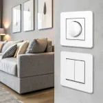 Выключатель двухклавишный с рамкой Arte Milano SET16-1-30-2 white от ImperiumLoft