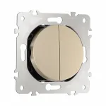 Выключатель двухклавишный, 10AX 250V 202.30-2.shampan от ImperiumLoft