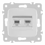 Розетка телефонная RJ11 + компьютерная RJ45 205.44-1.silver от ImperiumLoft