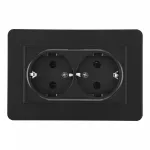 Розетка двойная с заземлением и шторками Arte Milano SET16-double-40-2 black от ImperiumLoft
