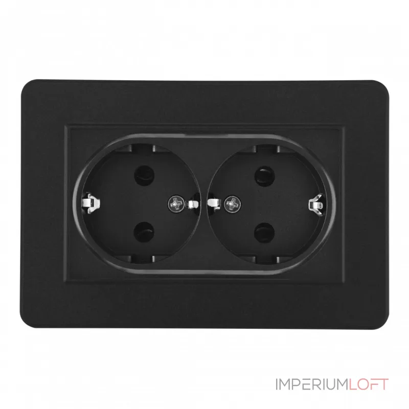 Розетка двойная с заземлением и шторками Arte Milano SET16-double-40-2 black от ImperiumLoft Розетка двойная с заземлением и шторками Arte Milano SET16-double-40-2 black от ImperiumLoft