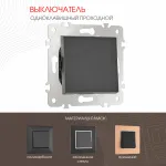 Выключатель одноклавишный проходной (на 2 направления) , 10AX 250V 203.32-1.black от ImperiumLoft