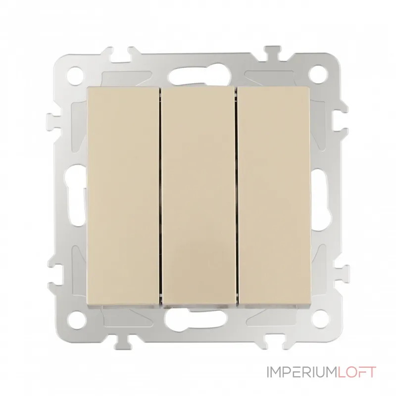 Выключатель трёхклавишный, 10AX 250V 206.30-3.shampan от ImperiumLoft