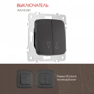 Выключатель жалюзи, 10A 250V 205.38-2.black