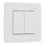 Выключатель двухклавишный с рамкой Arte Milano SET16-1-30-2 white от ImperiumLoft