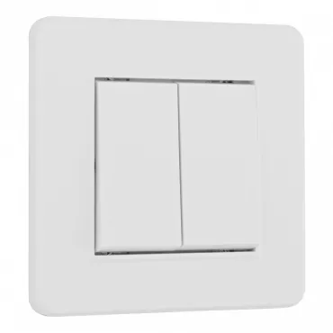 Выключатель двухклавишный с рамкой Arte Milano SET16-1-30-2 white
