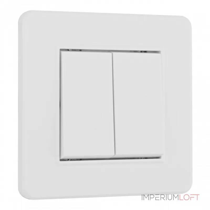 Выключатель двухклавишный с рамкой Arte Milano SET16-1-30-2 white от ImperiumLoft