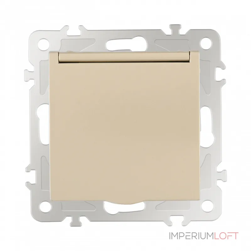 Розетка с заземлением, шторками и защитной крышкой, 16A 250V 206.41-1.shampan от ImperiumLoft