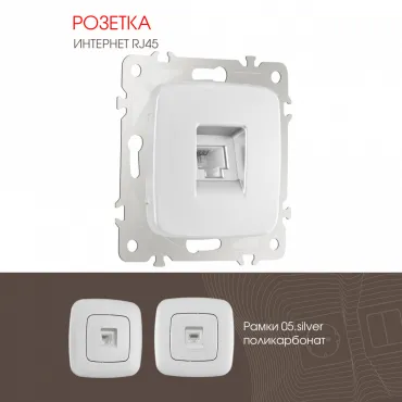 Розетка интернет, RJ45 205.45-1.silver