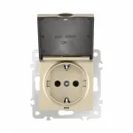 Розетка с заземлением, шторками и защитной крышкой, 16A 250V 206.41-1.shampan от ImperiumLoft