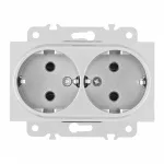 Розетка двойная с заземлением, 16A 250V 203.40-2.silver от ImperiumLoft