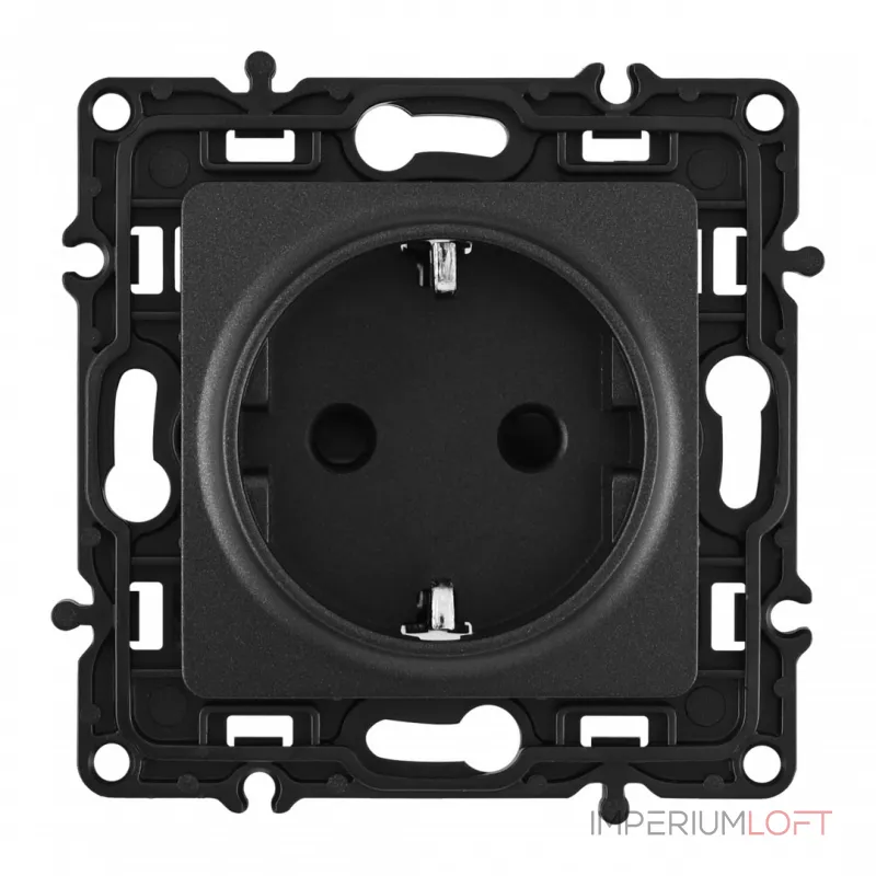 Розетка с заземлением и шторками, 16A 250V 217.40-1.black от ImperiumLoft Розетка с заземлением и шторками, 16A 250V 217.40-1.black от ImperiumLoft
