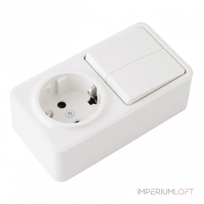 Розетка с заземлением и шторками + выключатель двухклавишный, 10AX 250V, 16A 250V 310.53-1.white от ImperiumLoft Розетка с заземлением и шторками + выключатель двухклавишный, 10AX 250V, 16A 250V 310.53-1.white от ImperiumLoft