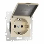 Розетка с заземлением, шторками и защитной крышкой, 16A 250V 203.41-1.shampan от ImperiumLoft