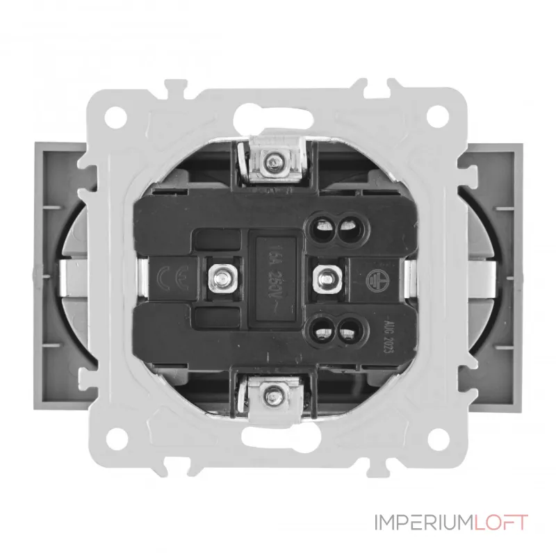 Розетка двойная с заземлением, 16A 250V 203.40-2.silver от ImperiumLoft Розетка двойная с заземлением, 16A 250V 203.40-2.silver от ImperiumLoft