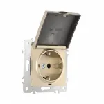 Розетка с заземлением, шторками и защитной крышкой, 16A 250V 206.41-1.shampan от ImperiumLoft