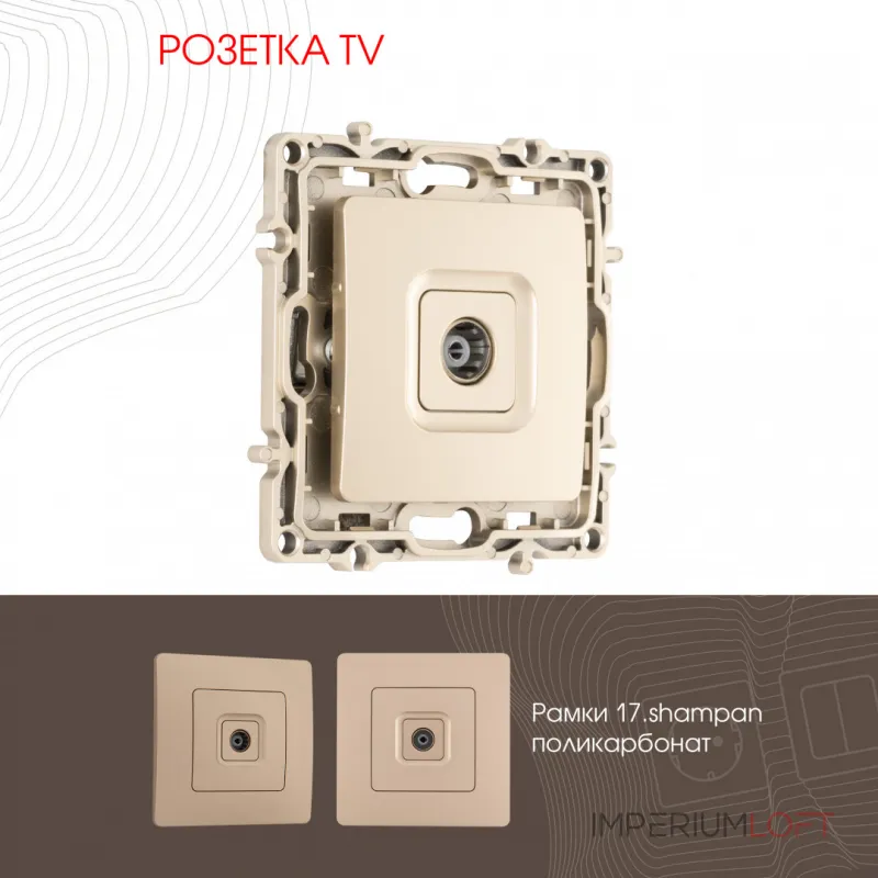 Розетка TV 217.43-1.shampan от ImperiumLoft