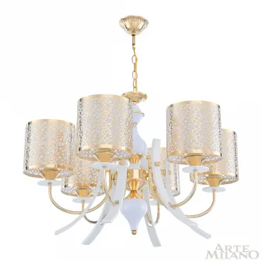 Подвесная люстра Arte Milano Florentia-6067 306067/6 Wh/Gd Подвесная люстра Arte Milano Florentia-6067 306067/6 Wh/Gd