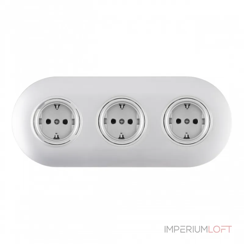 Круглая розетка тройная (трехпостовая) с заземлением и шторками Arte Milano SET08-3-40-1x3 silver от ImperiumLoft Круглая розетка тройная (трехпостовая) с заземлением и шторками Arte Milano SET08-3-40-1x3 silver от ImperiumLoft