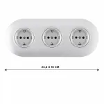 Круглая розетка тройная (трехпостовая) с заземлением и шторками Arte Milano SET08-3-40-1x3 silver от ImperiumLoft