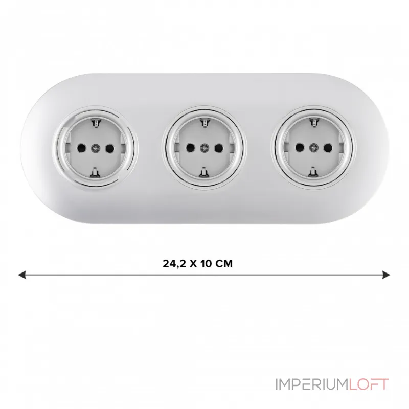 Круглая розетка тройная (трехпостовая) с заземлением и шторками Arte Milano SET08-3-40-1x3 silver от ImperiumLoft Круглая розетка тройная (трехпостовая) с заземлением и шторками Arte Milano SET08-3-40-1x3 silver от ImperiumLoft