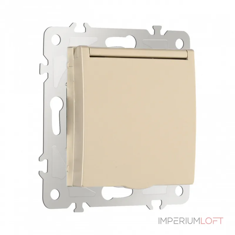 Розетка с заземлением, шторками и защитной крышкой, 16A 250V 206.41-1.shampan от ImperiumLoft