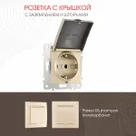 Розетка с заземлением, шторками и защитной крышкой, 16A 250V 206.41-1.shampan от ImperiumLoft